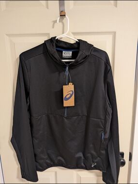 ASICS Black Half-Zip Performance Hooded Sweatshirt